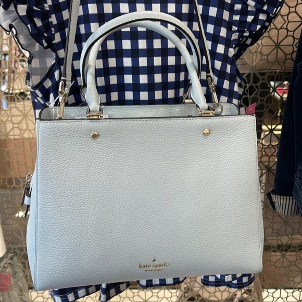 Kate Spade Leila Medium Triple Compartment Satchel Hazy Morning Color - Picture 13 of 16